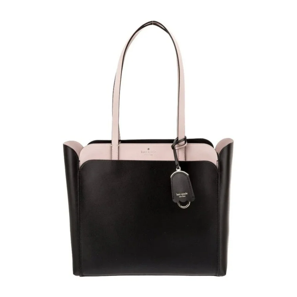 Kate Spade New York Magnolia Street Double Pocket Tote Black Pink Shoulder Bag